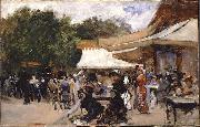 Hugo Birger Outside a Restaurant in the Bois de Boulogne. Study oil on canvas